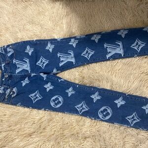 Kids Bleached monogram jeans